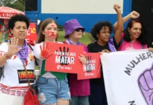 Protestos contra a violência de gênero e o fim da escala 6×1 marcam o Dia da Mulher